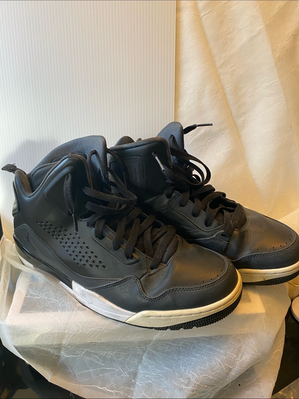 Jordan Black High-Top Sneakers with White Midsole